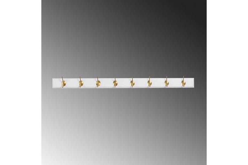 Trekrokke av tre Ranvir Hvit / Gull - 100 x 7 x 8 - Oppbevaring - Kles oppbevaring - Kleshengere & knaggrekker - Knagger