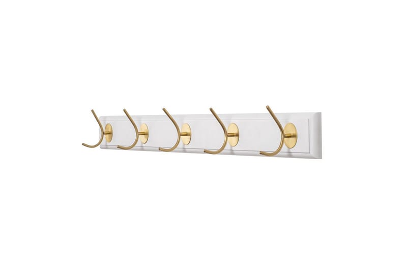 Trekrokke av tre Ranvir Hvit / Gull - 65 x 7 x 8 - Oppbevaring - Kles oppbevaring - Kleshengere & knaggrekker - Knagger