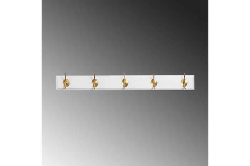 Trekrokke av tre Ranvir Hvit / Gull - 65 x 7 x 8 - Oppbevaring - Kles oppbevaring - Kleshengere & knaggrekker - Knagger