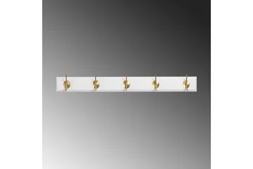 Trekrokke av tre Ranvir Hvit / Gull - 65 x 7 x 8 - Oppbevaring - Kles oppbevaring - Kleshengere & knaggrekker - Knagger