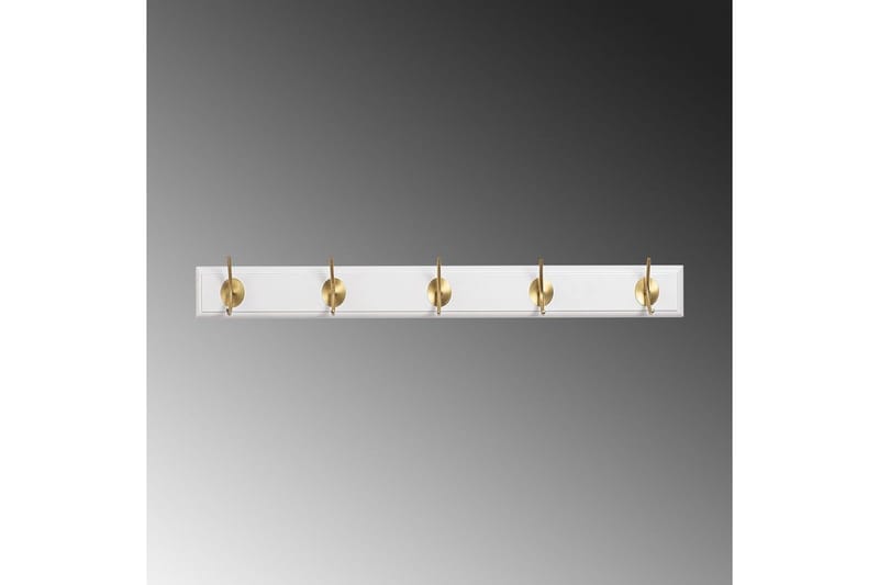 Trekrokke av tre Ranvir Hvit / Gull - 65 x 7 x 8 - Oppbevaring - Kles oppbevaring - Kleshengere & knaggrekker - Knagger