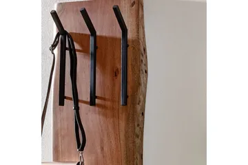 Vegghylle Wohnling Massivt treverk trekanter veggmontert knaggrekke 35X100 cm industriell - Oppbevaring - Kles oppbevaring - Kleshengere & knaggrekker - Klestativ