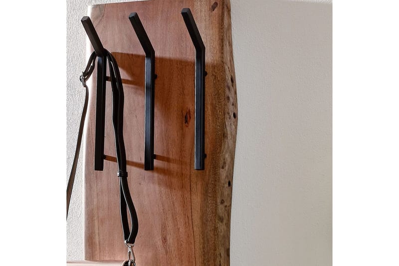 Vegghylle Wohnling Massivt treverk trekanter veggmontert knaggrekke 35X100 cm industriell - Oppbevaring - Kles oppbevaring - Kleshengere & knaggrekker - Klestativ