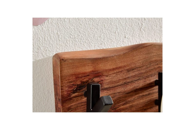 Vegghylle Wohnling Vegghengt knaggrekke i heltre tre kant 60 cm industriell - Oppbevaring - Kles oppbevaring - Kleshengere & knaggrekker - Klestativ