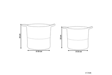 Kurv Pazha sett á 2. Beige, hvit - Beige, hvit - Oppbevaring - Kles oppbevaring - Skittentøyskurv