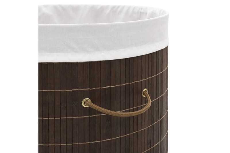 Skittentøyskurv bambus oval mørkebrun - Brun - Skittentøyskurv