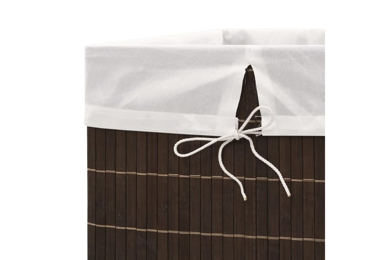 Skittentøyskurv bambus rektangulr mørkebrun - Brun - Skittentøyskurv