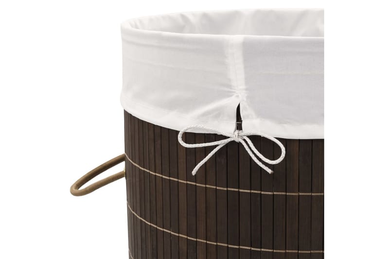 Skittentøyskurv bambus rund mørkebrun - Brun - Skittentøyskurv