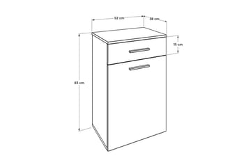 Byrå Vit högglans - Oppbevaring - Kles oppbevaring - Skittentøyskurv