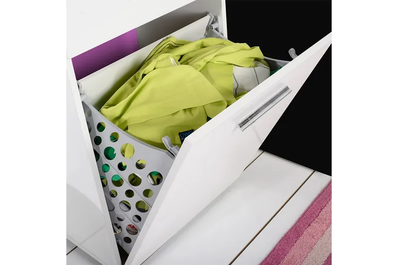 Byrå Vit högglans - Oppbevaring - Kles oppbevaring - Skittentøyskurv