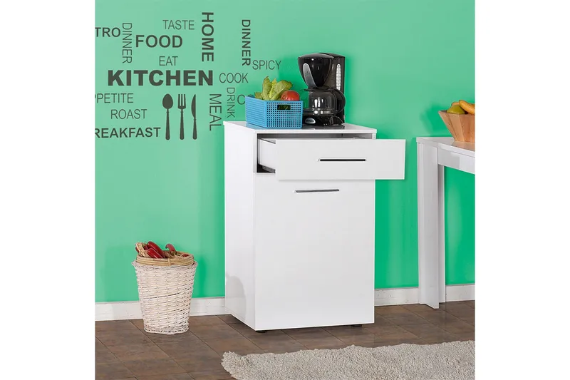 Byrå Vit högglans - Oppbevaring - Kles oppbevaring - Skittentøyskurv