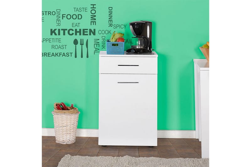 Byrå Vit högglans - Oppbevaring - Kles oppbevaring - Skittentøyskurv