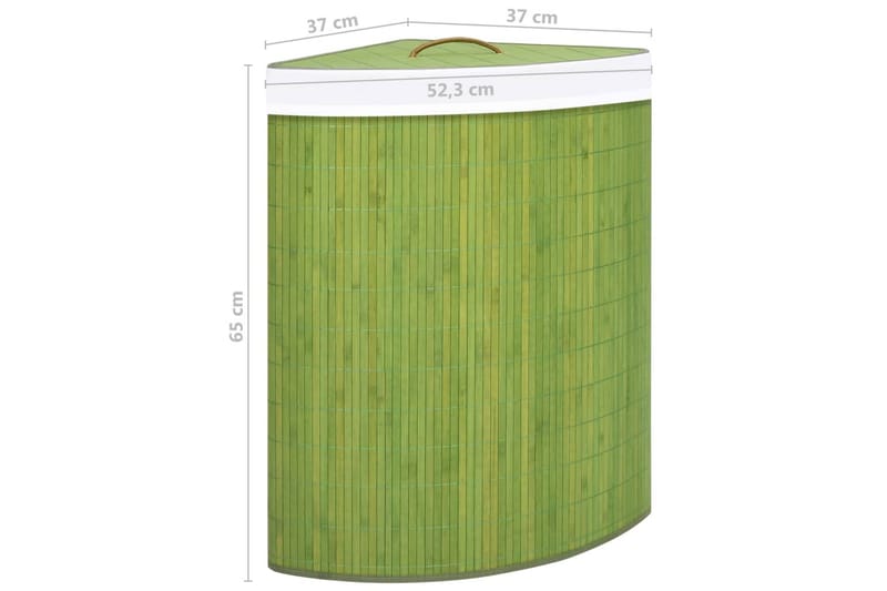 Skittentøyskurv til hjørne bambus grønn 60 L - grønn - Skittentøyskurv