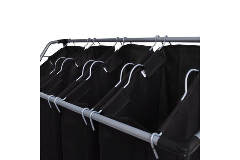 Skittentøystralle med poser 2 stk svart og grå - Skittentøyskurv