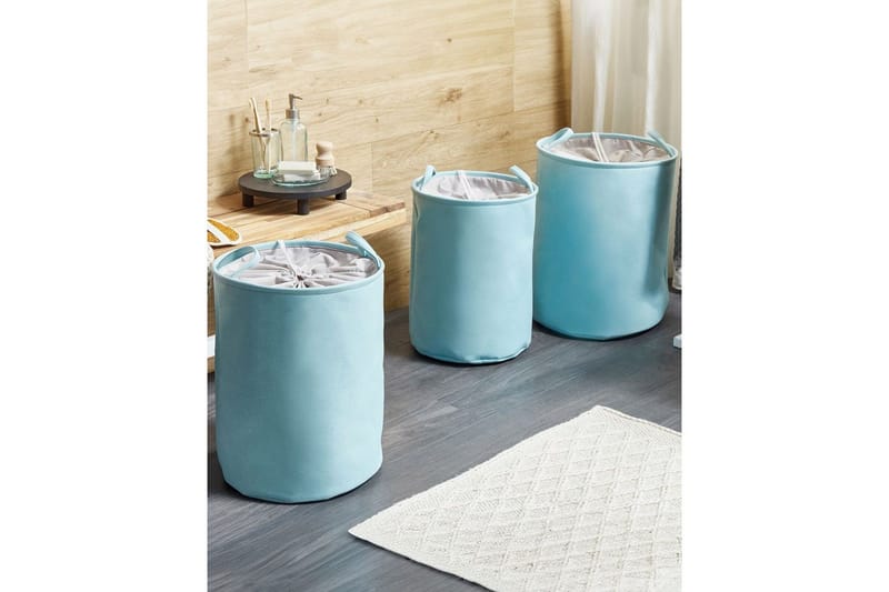 Vaskekurver Archa sett med 3 Blå/grå - Blå/grå - Oppbevaring - Kles oppbevaring - Skittentøyskurv