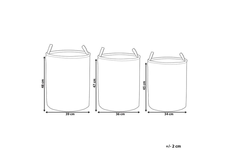 Vaskekurver Archa sett med 3 Blå/grå - Blå/grå - Oppbevaring - Kles oppbevaring - Skittentøyskurv