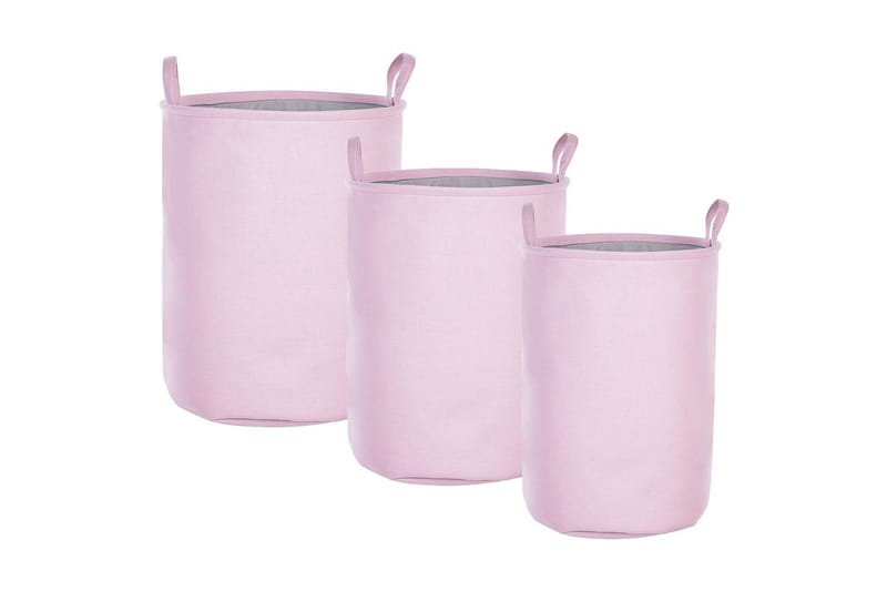 Vaskekurver Archa sett med 3 Rosa/grå - Rosa/grå - Oppbevaring - Kles oppbevaring - Skittentøyskurv