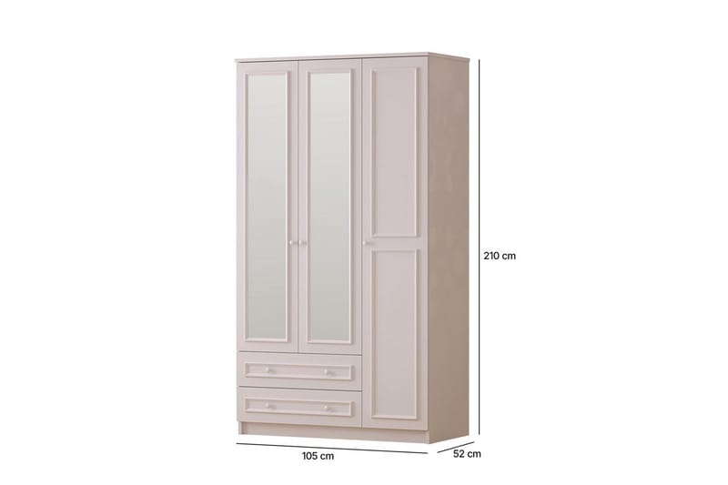 Kovric Garderobesskåp 105x210 cm - Matt Hvit - Oppbevaring - Garderober & garderobesystem