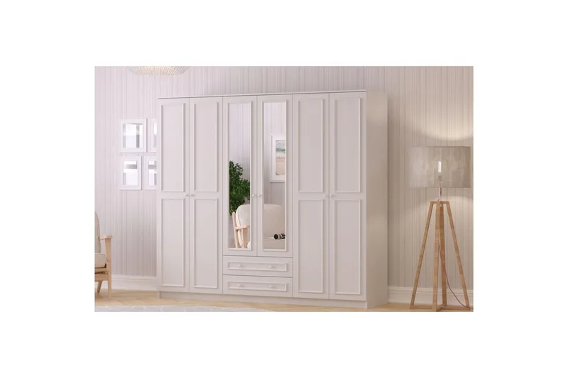 Kovric Hjørnegarderobe 210x184 cm - Matt Hvit - Oppbevaring - Garderober & garderobesystem