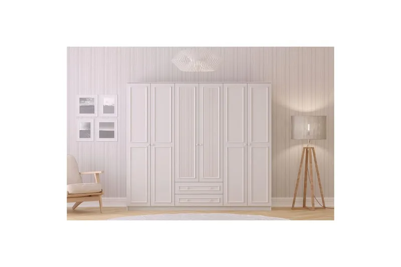 Kovric Hjørnegarderobe 210x184 cm - Matt Hvit - Oppbevaring - Garderober & garderobesystem