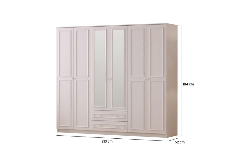 Kovric Hjørnegarderobe 210x184 cm - Matt Hvit - Oppbevaring - Garderober & garderobesystem