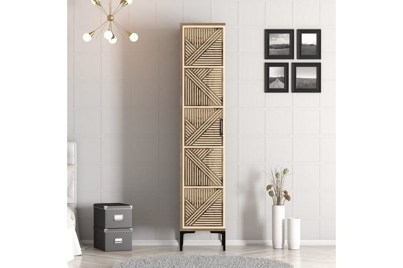Kumsal Garderobe 40x47,5 cm - Valnøtt/Krem - Oppbevaring - Garderober & garderobesystem