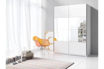 Lecia Garderobe 120x210 cm - Hvit - Oppbevaring - Garderober & garderobesystem