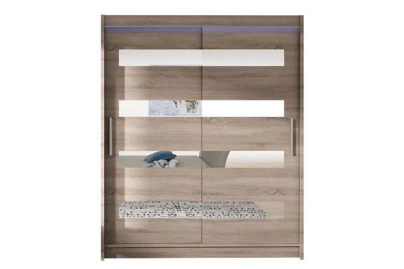 Leila Garderobe med Speil 150x200 cm, Beige