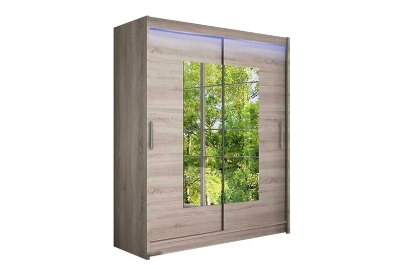 Leila Garderobe med Speil 150x200 cm, Beige