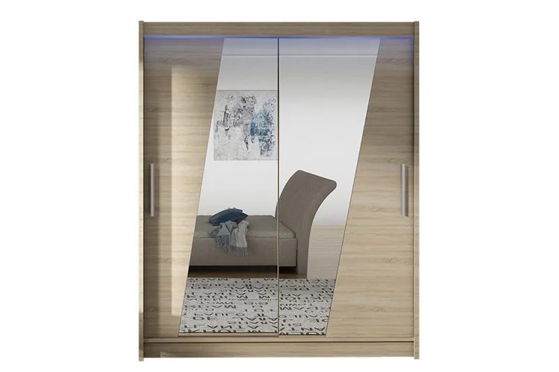 Leila Garderobe med Speil 150x200 cm, Beige