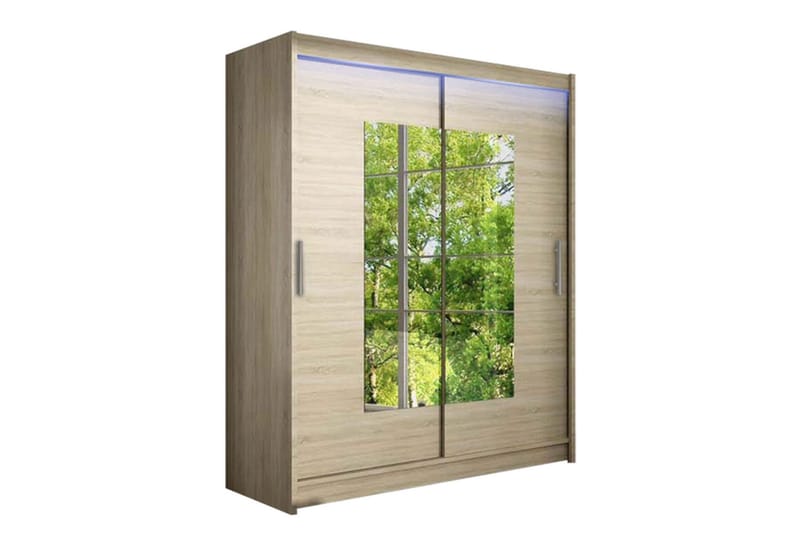 Leila Garderobe med Speil 150x200 cm, Beige
