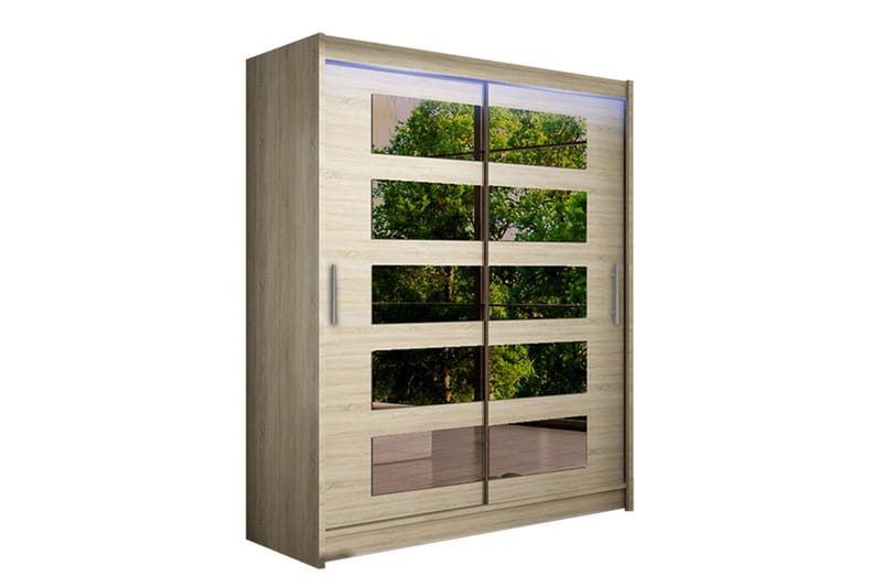 Leila Garderobe med Speil 150x200 cm, Beige