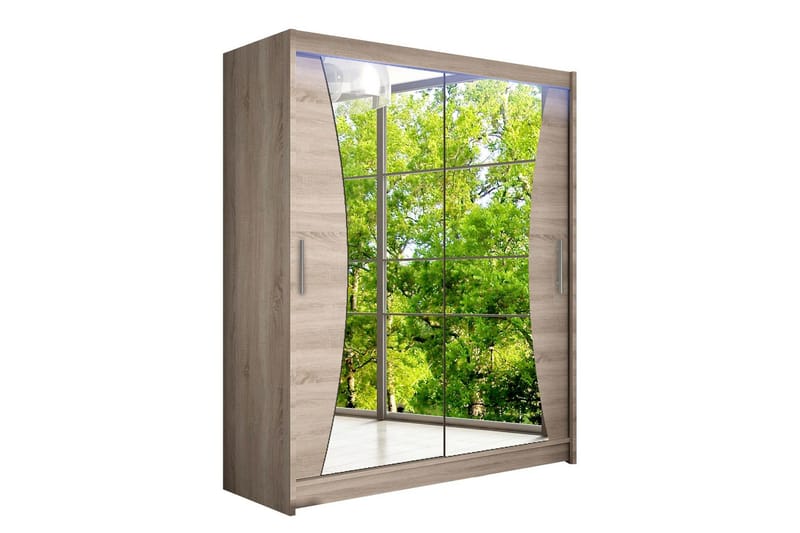 Leila Garderobe med Speil 150x200 cm, Beige