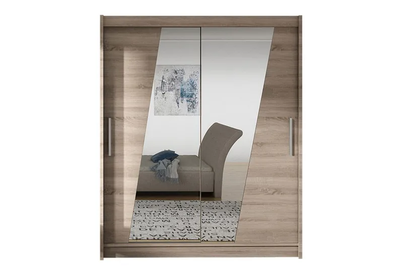 Leila Garderobe med Speil 150x200 cm, Beige