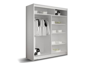 Leila Garderobe med Speil 150x200 cm - Svart - Oppbevaring - Garderober & garderobesystem