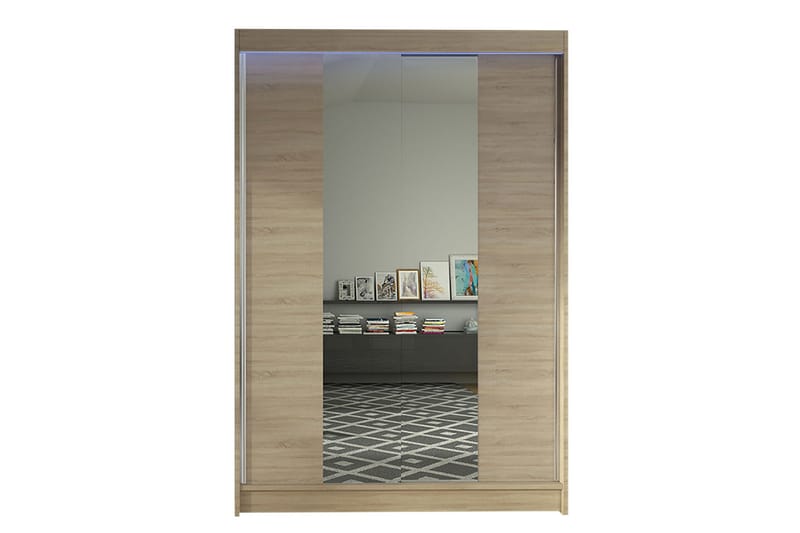 Liverpool Garderobe med Speil 120x200 cm, Beige