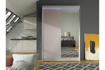 Liverpool Garderobe Med Speil 120x200 cm - Beige - Oppbevaring - Garderober & garderobesystem