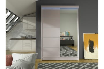 Liverpool Garderobe Med Speil 120x200 cm - Beige - Oppbevaring - Garderober & garderobesystem