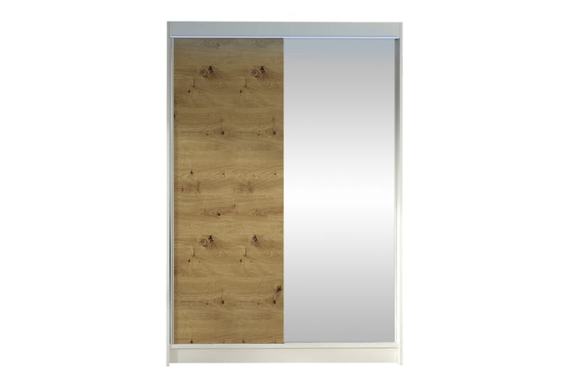 Liverpool Garderobe Med Speil 120x200 cm - Hvit/Brun - Oppbevaring - Garderober & garderobesystem