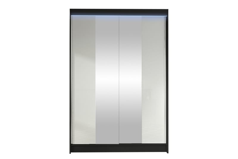 Liverpool Garderobe Med Speil 120x200 cm - Svart Og Hvitt - Oppbevaring - Garderober & garderobesystem