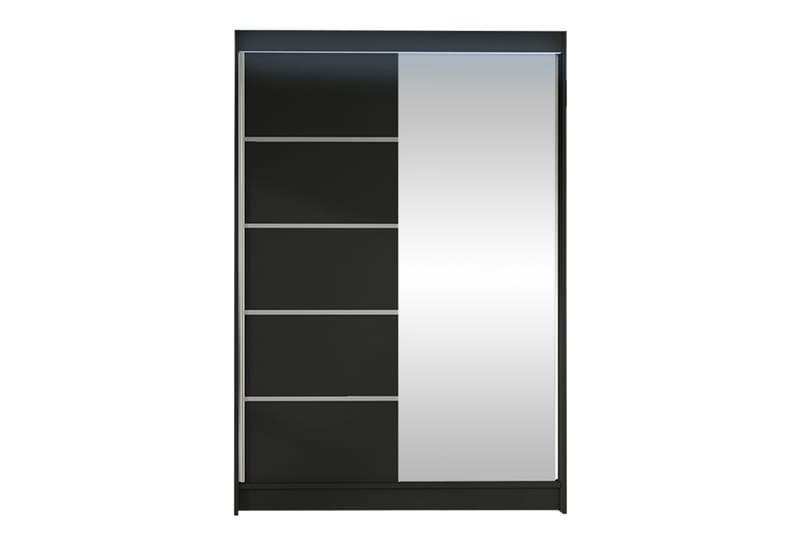 Liverpool Garderobe Med Speil 120x200 cm - Svart - Oppbevaring - Garderober & garderobesystem