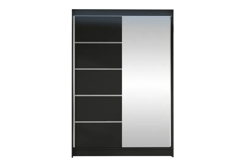 Liverpool Garderobe Med Speil 120x200 cm - Svart - Oppbevaring - Garderober & garderobesystem