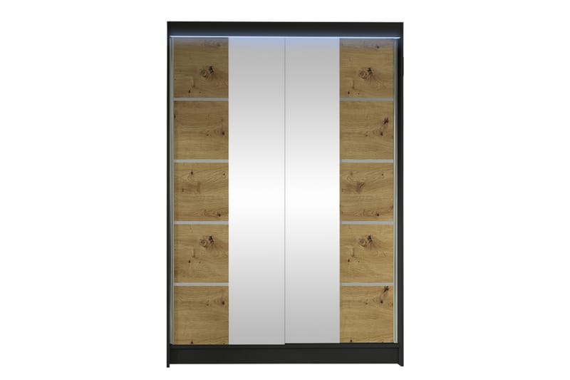 Liverpool Garderobe Med Speil 120x200 cm - Svart/Brun - Oppbevaring - Garderober & garderobesystem