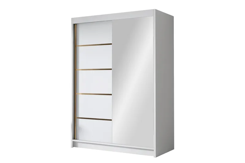 Lungos Garderobe med Speil 120x200 cm, Hvit