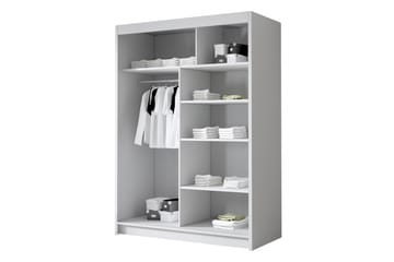 Lungos Garderobe med Speil 120x200 cm - Svart/Hvit - Oppbevaring - Garderober & garderobesystem