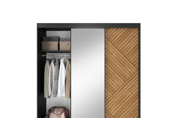 Marrphy Garderobe med Speil 120x220 cm - Brun - Oppbevaring - Garderober & garderobesystem