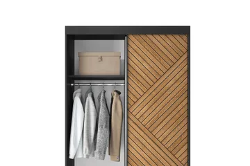 Marrphy Garderobe med Speil 120x220 cm - Brun - Oppbevaring - Garderober & garderobesystem