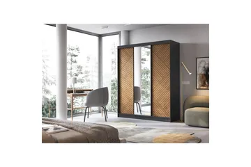 Marrphy Garderobe med Speil 120x220 cm - Brun - Oppbevaring - Garderober & garderobesystem