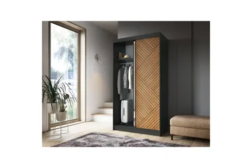Marrphy Garderobe med Speil 120x220 cm - Brun - Oppbevaring - Garderober & garderobesystem