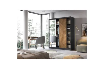 Marrphy Garderobe med Speil 120x220 cm - Brun - Oppbevaring - Garderober & garderobesystem